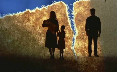 mother and child split from father